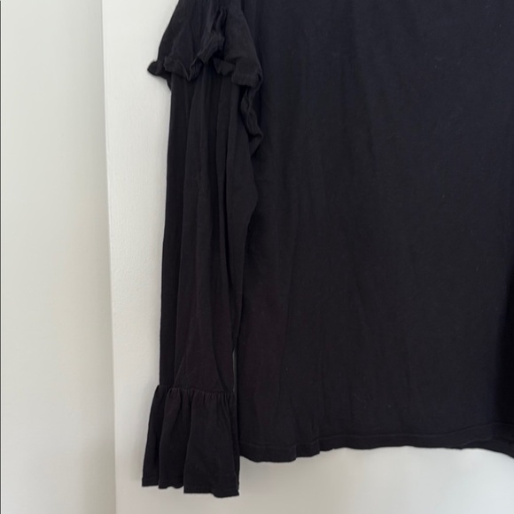 Sundry Women's Black Ruffled Long Sleeve Top Size 4/XL - Picture 5 of 6